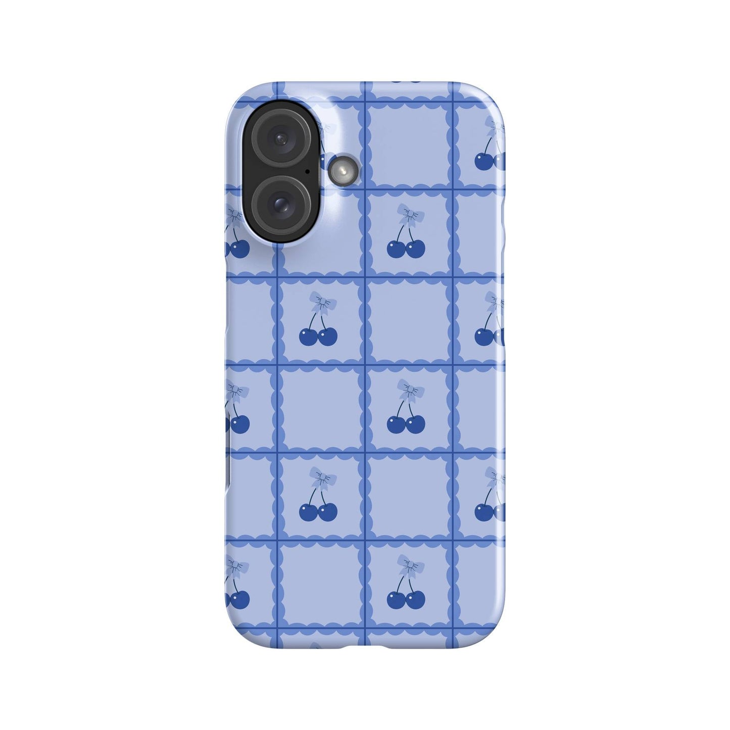 Blue Cherry Checkers Phone Case