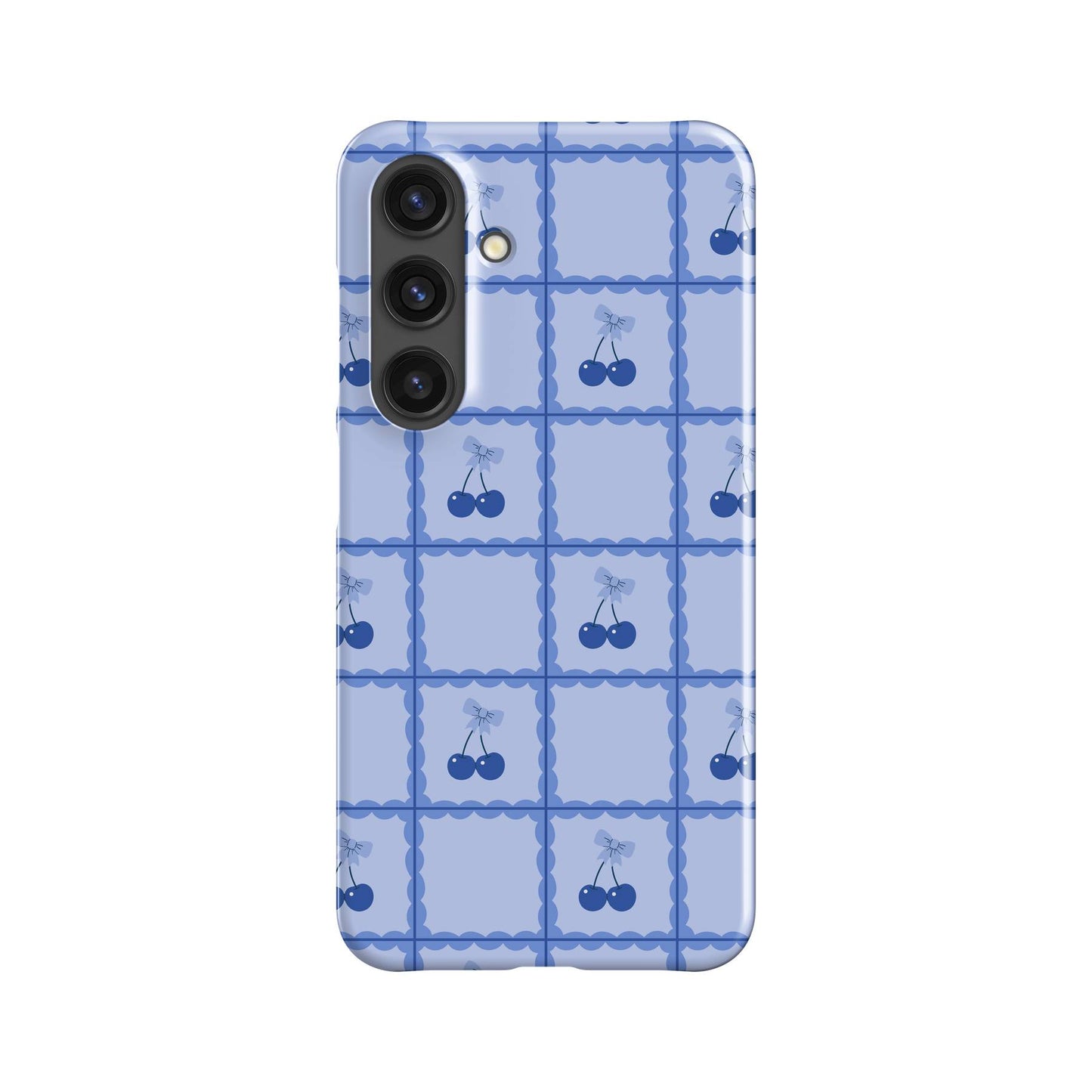 Blue Cherry Checkers Phone Case