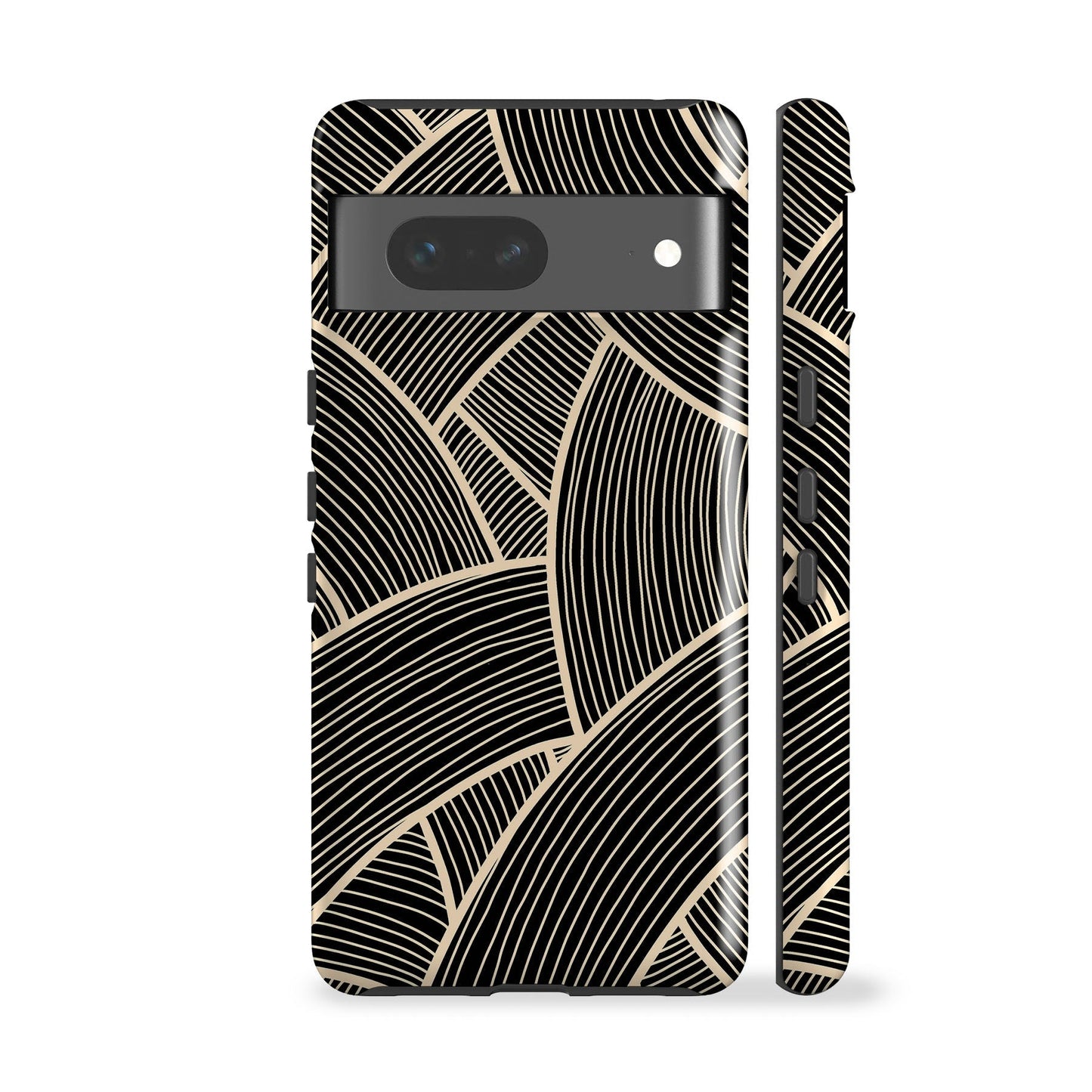 Japanese Line Art Black Phone Case