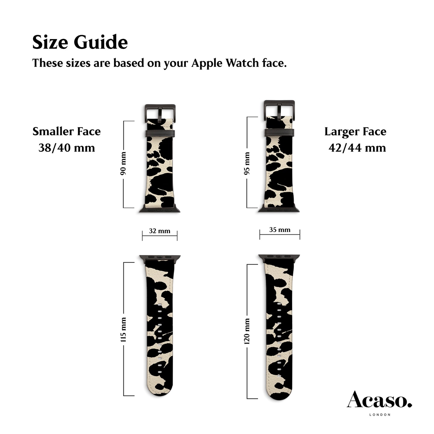 a picture of a watch face size guide