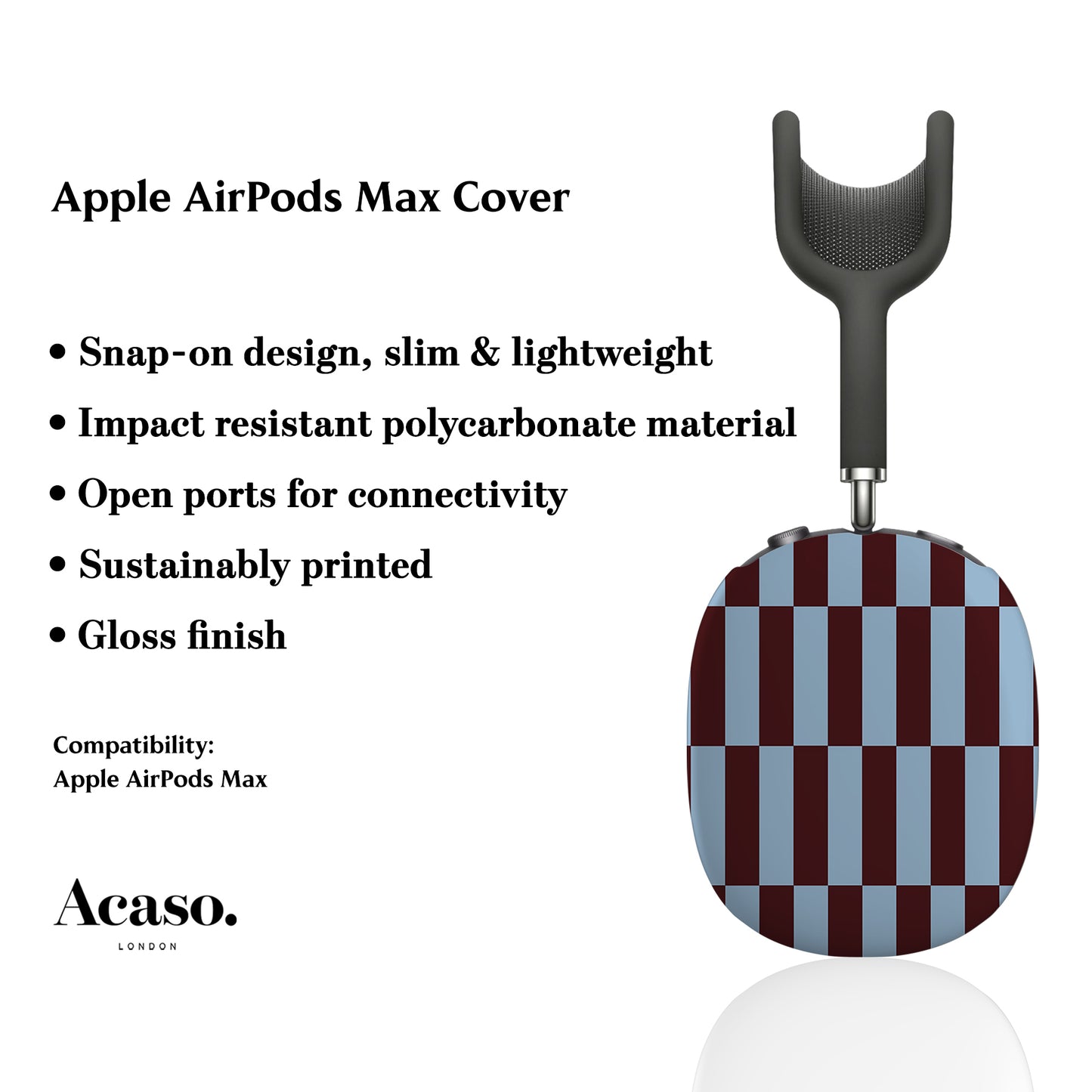 Tile Maroon Checkers AirPods Max Cover