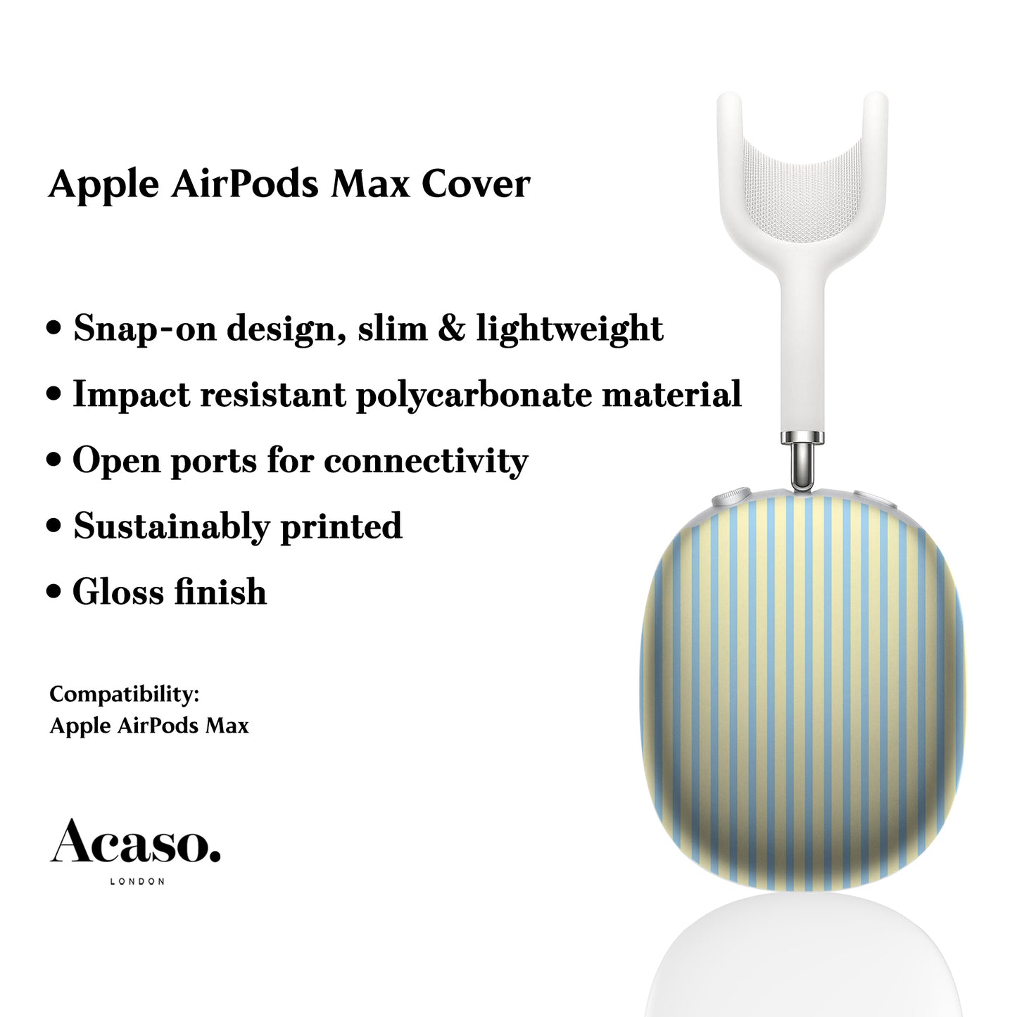 Butter Yellow Striped AirPods Max Cover