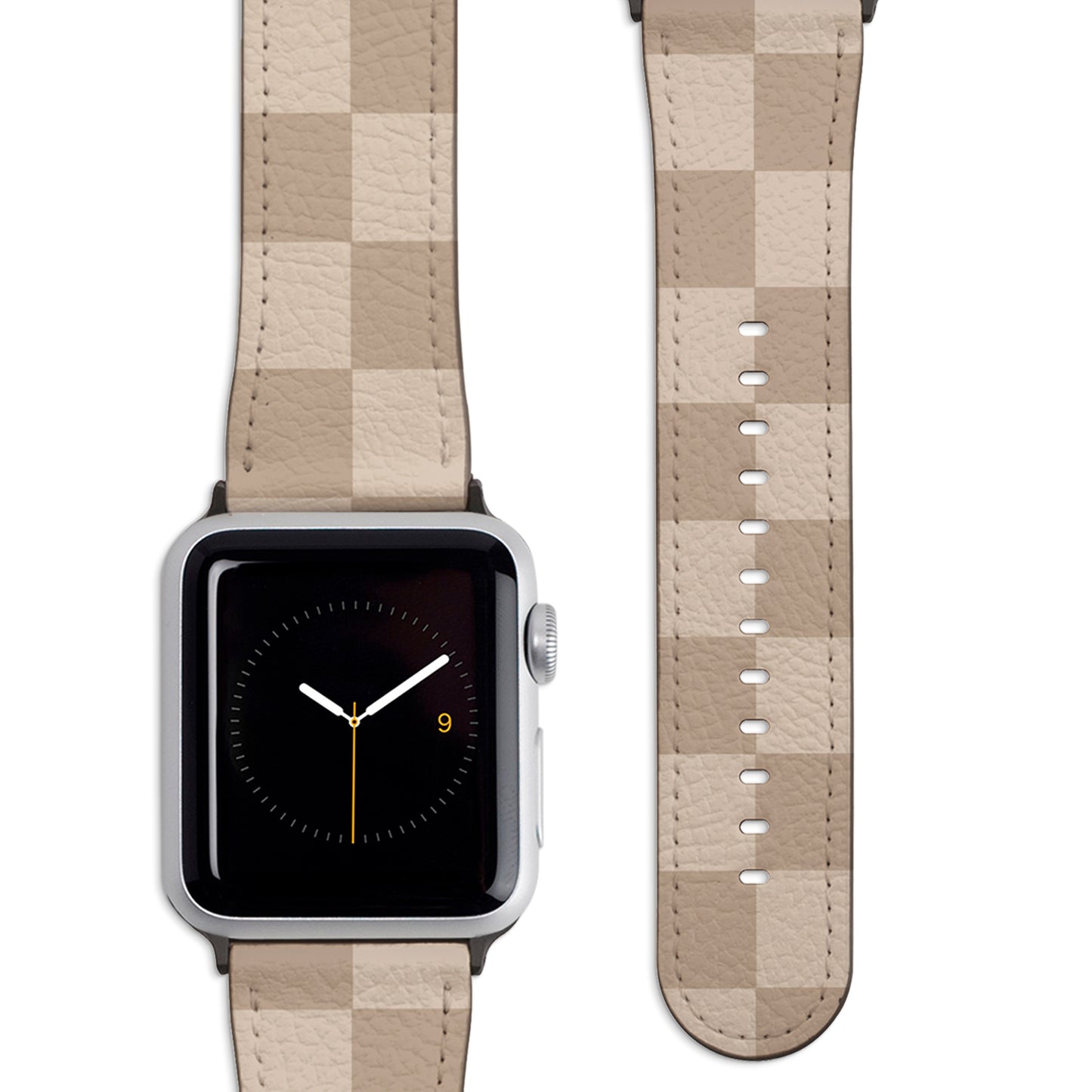 Cream Checkered Apple Watch Strap