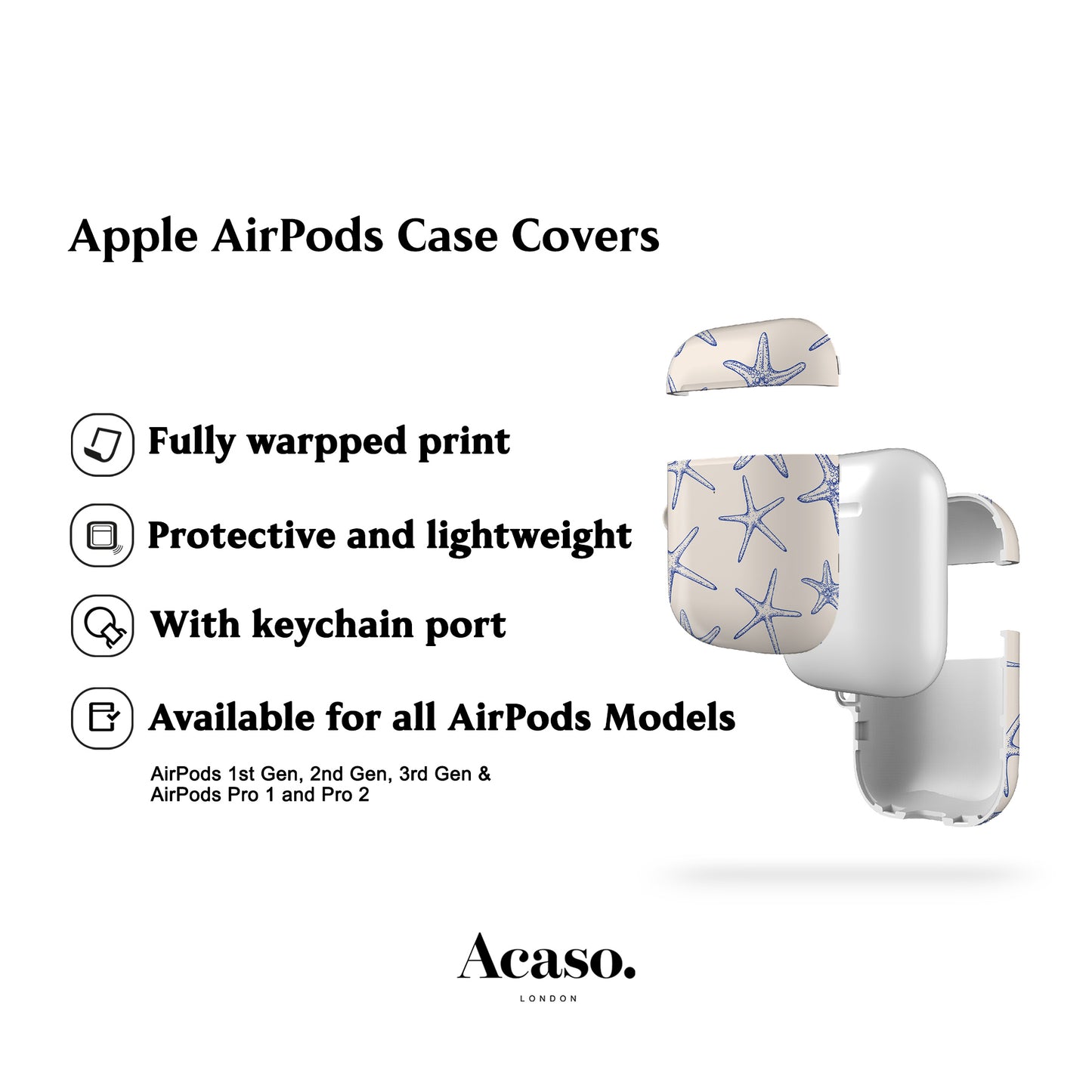 Blue Starfish AirPods Case Cover