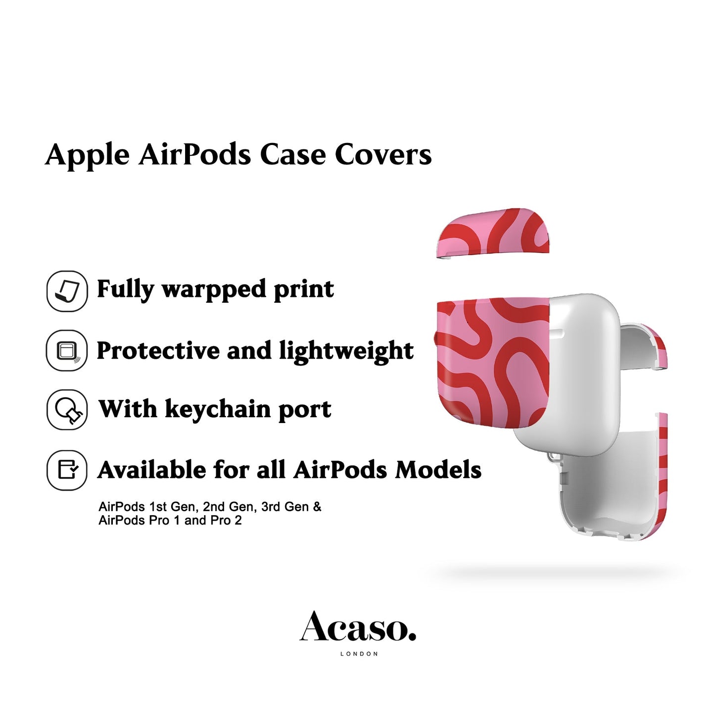 Pink Swirls AirPods Case Cover