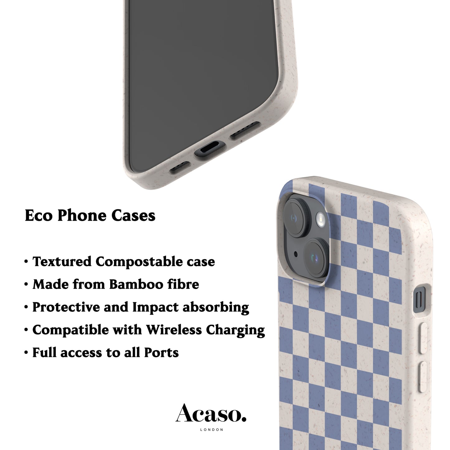 BLUE CHECKERED Eco-Friendly Phone Case