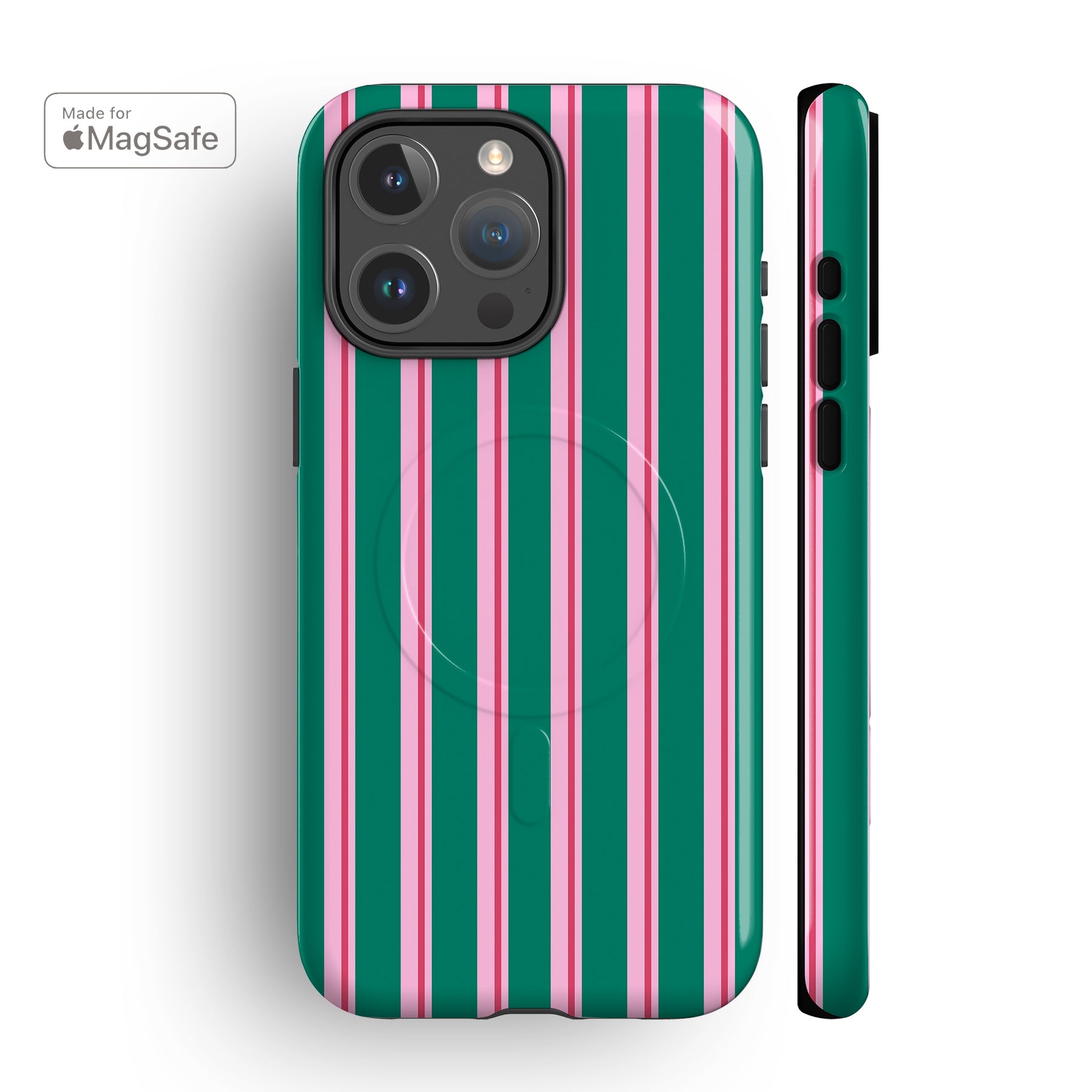 Green Capri Stripes MagSafe iPhone Case Green Capri Stripes MagSafe iPhone Case