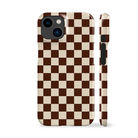 Cocoa Brown Checkered Phone Case