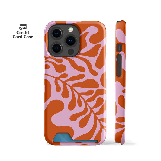 Pink Leafy Slim Card Case