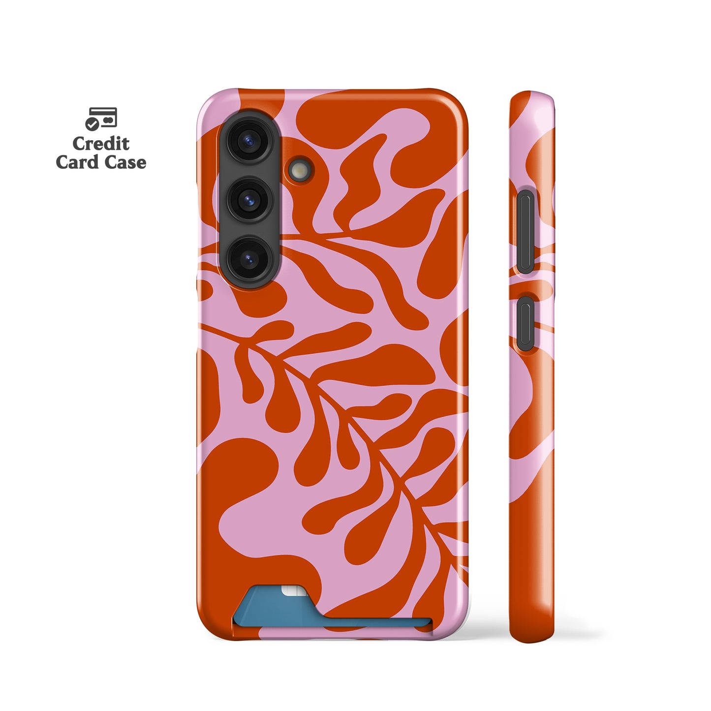 Pink Leafy Slim Card Case