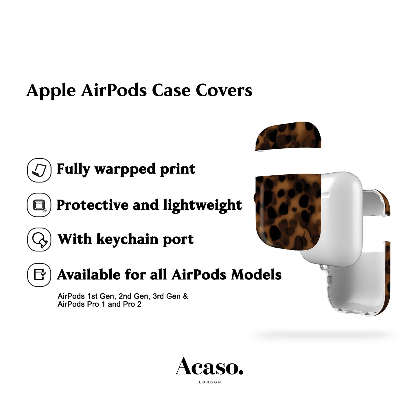 Dark Tortoise AirPods Case Cover