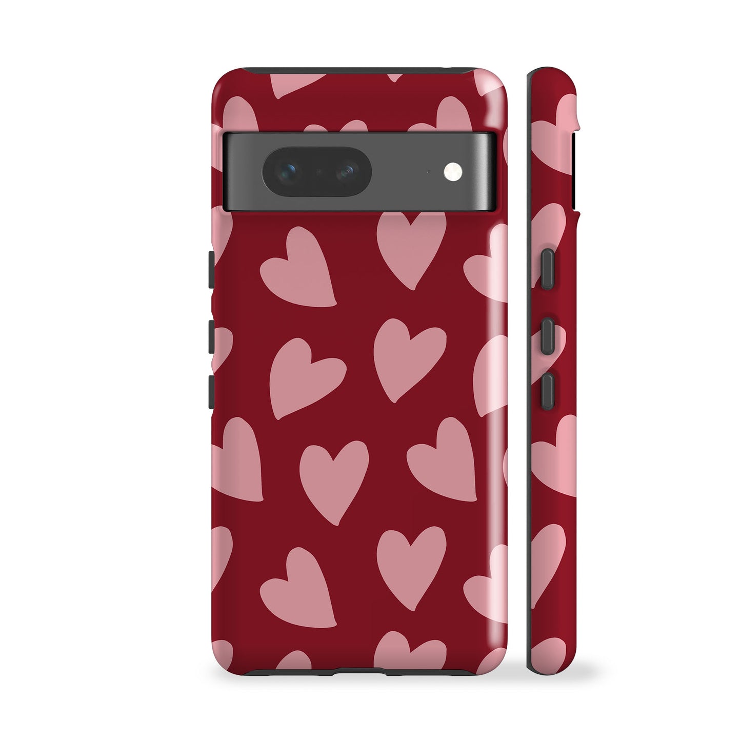 Deep Red Hearts Phone Case