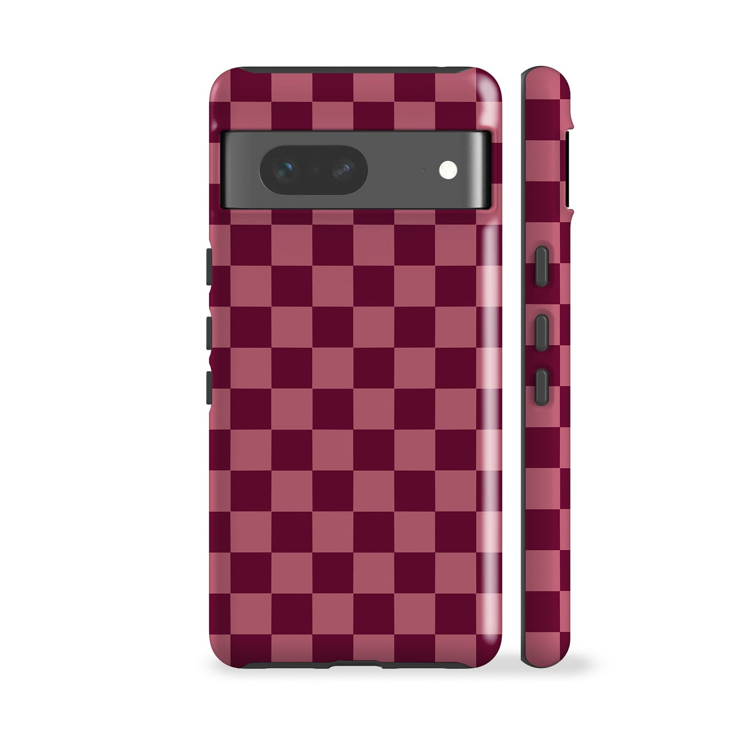 Deep Rose Checkered Phone Case