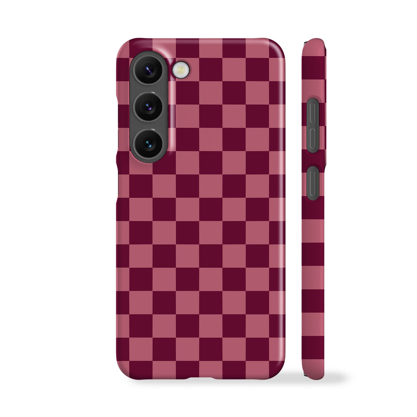 Deep Rose Checkered Phone Case