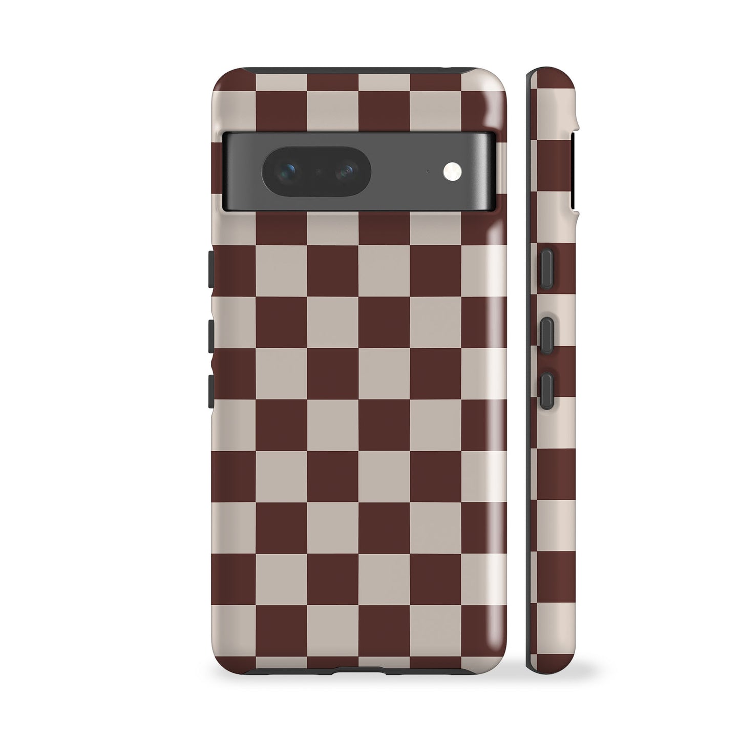 Chocolate Brown Checkered Phone Case