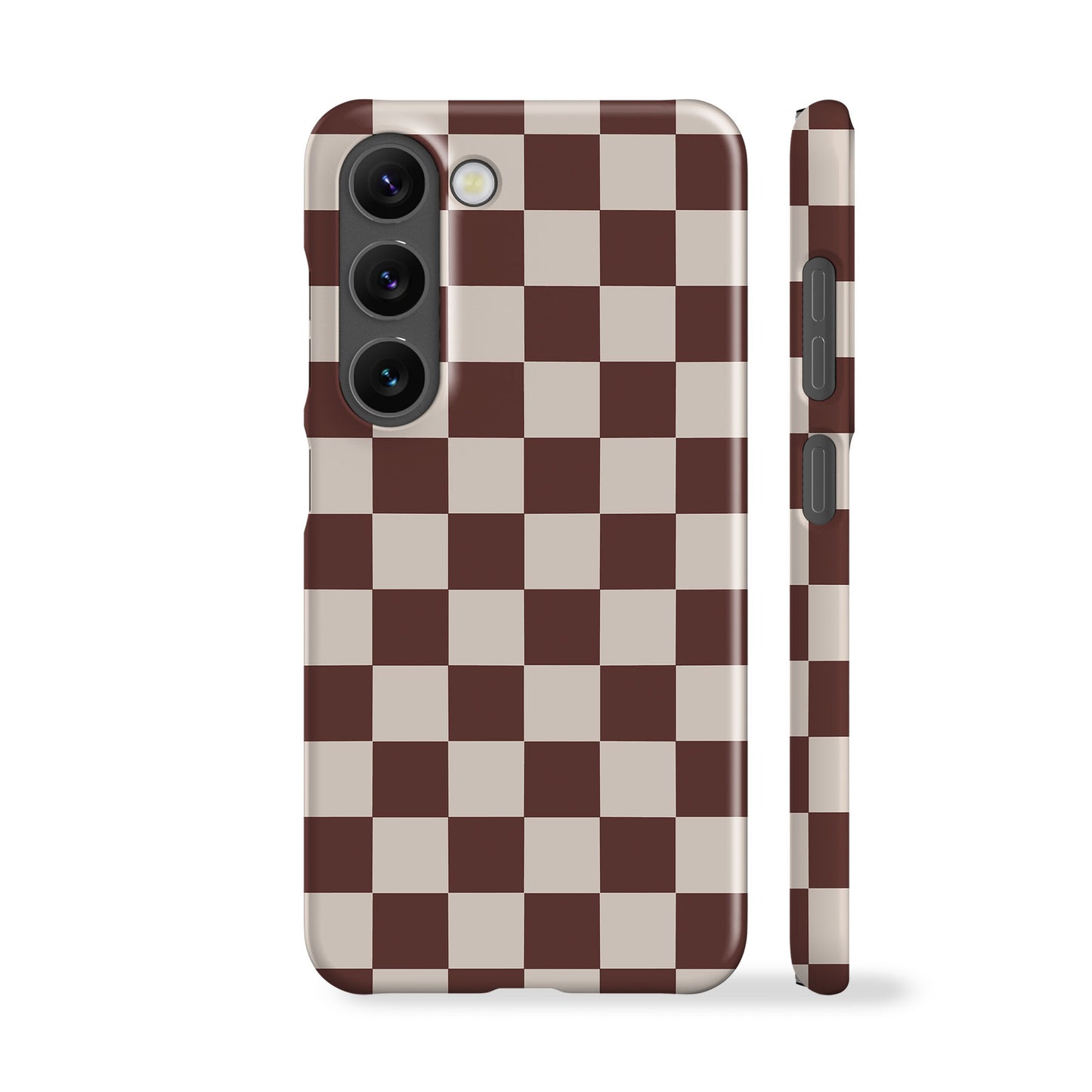 Chocolate Brown Checkered Phone Case