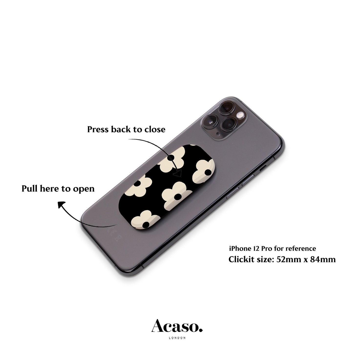 Floral Black Phone Grip