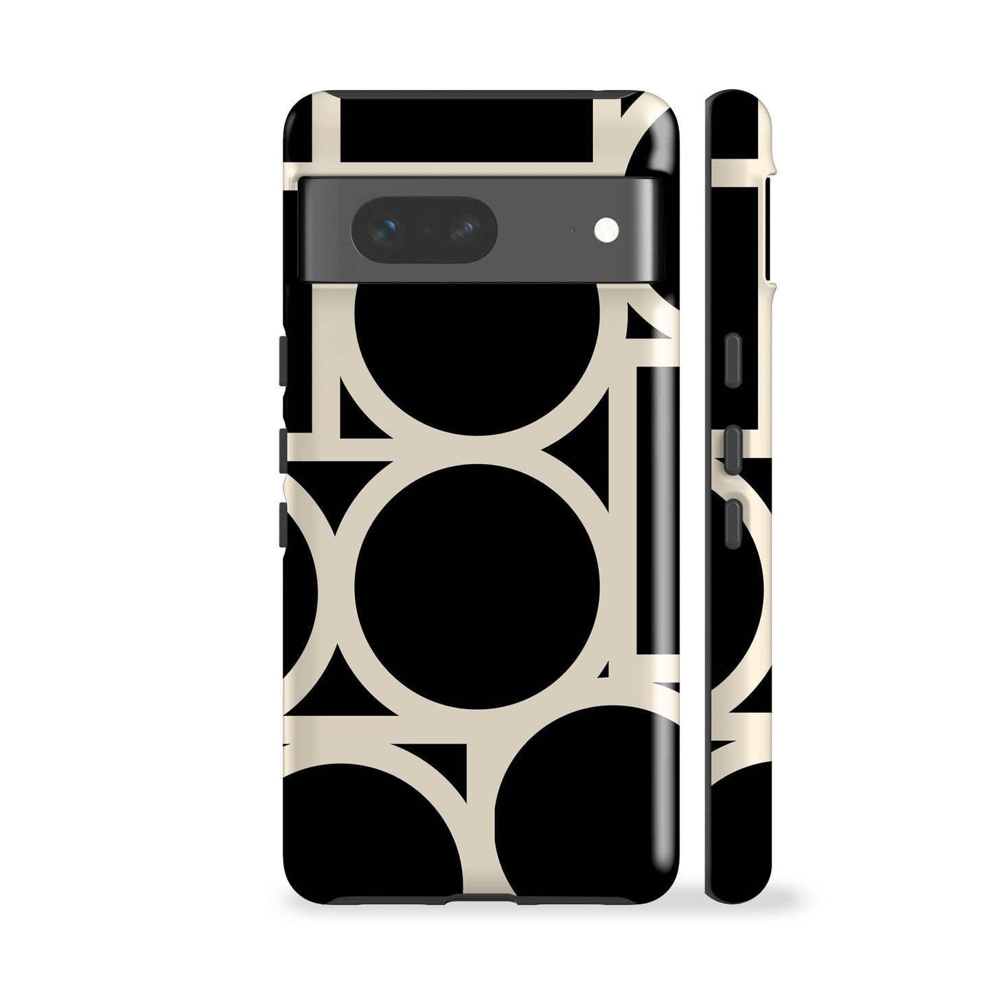 Geo Circles Black Phone Case