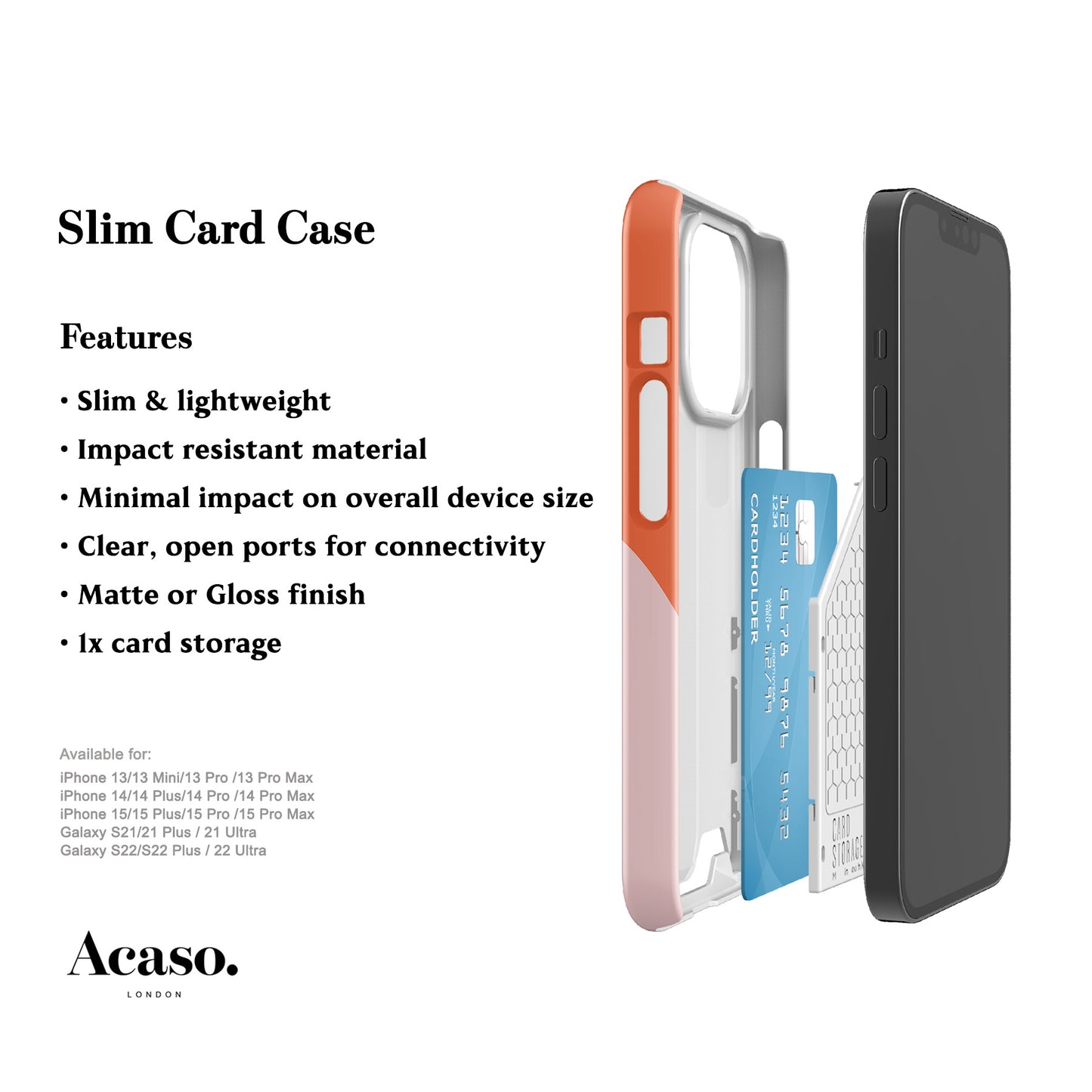 Geo Wave Pink Slim Card Case