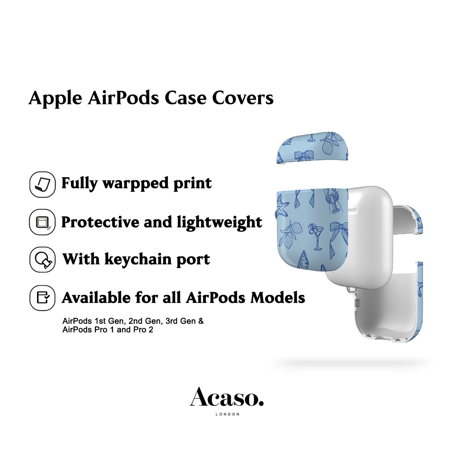 Blue Summer AirPods Case Cover