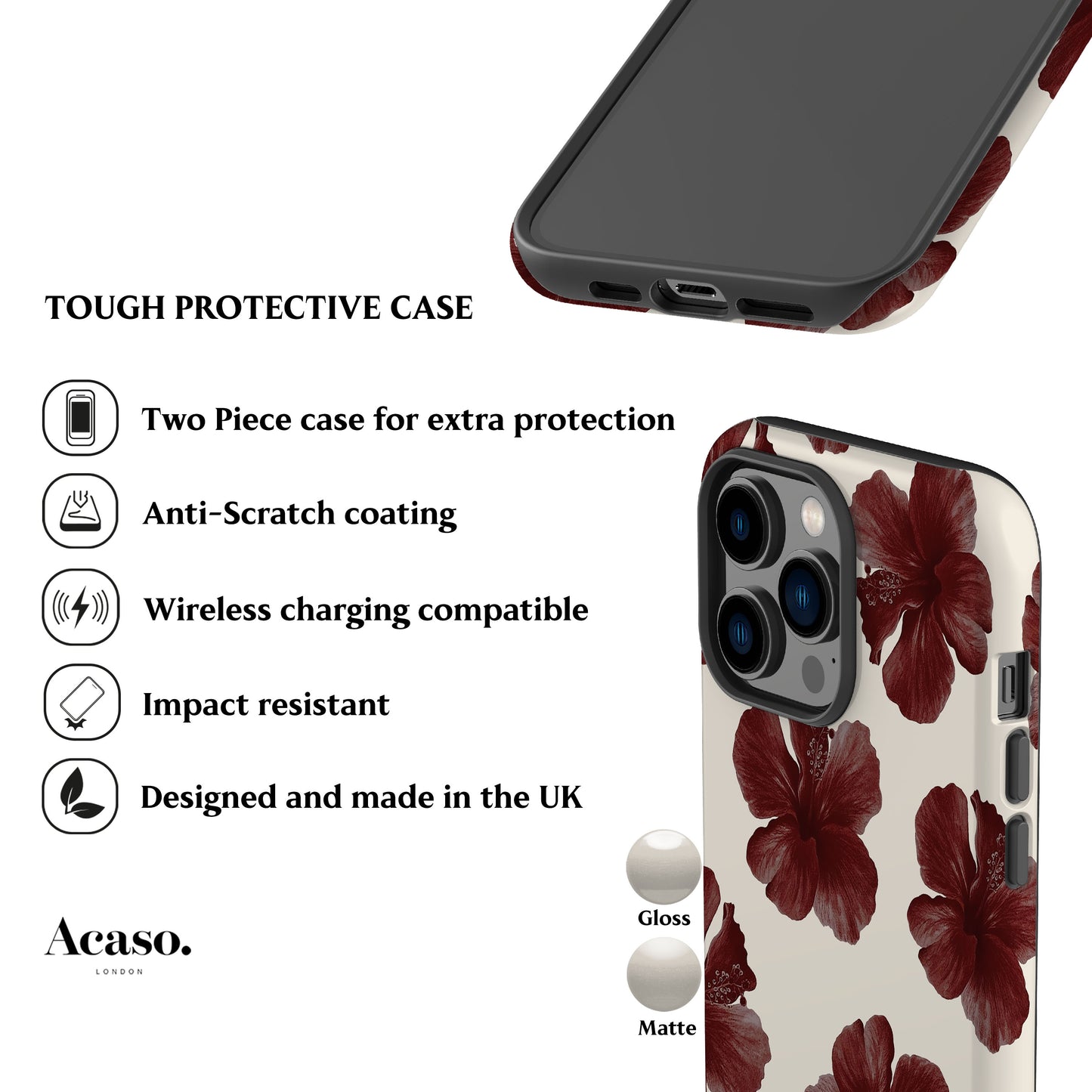 Hibiscus Cream Phone Case