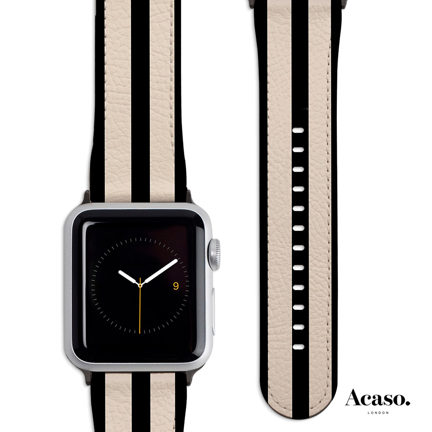 Ibiza Black Stripes Apple Watch Strap