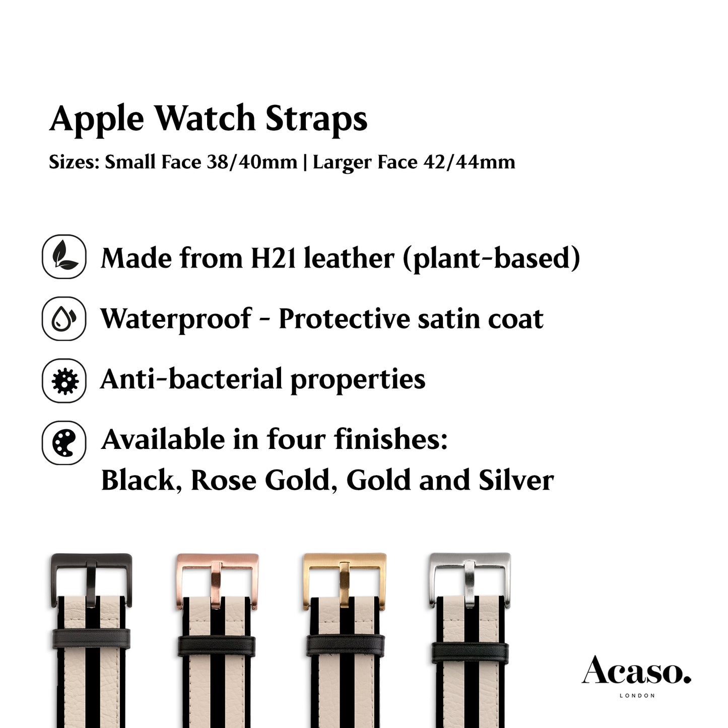 Ibiza Black Stripes Apple Watch Strap