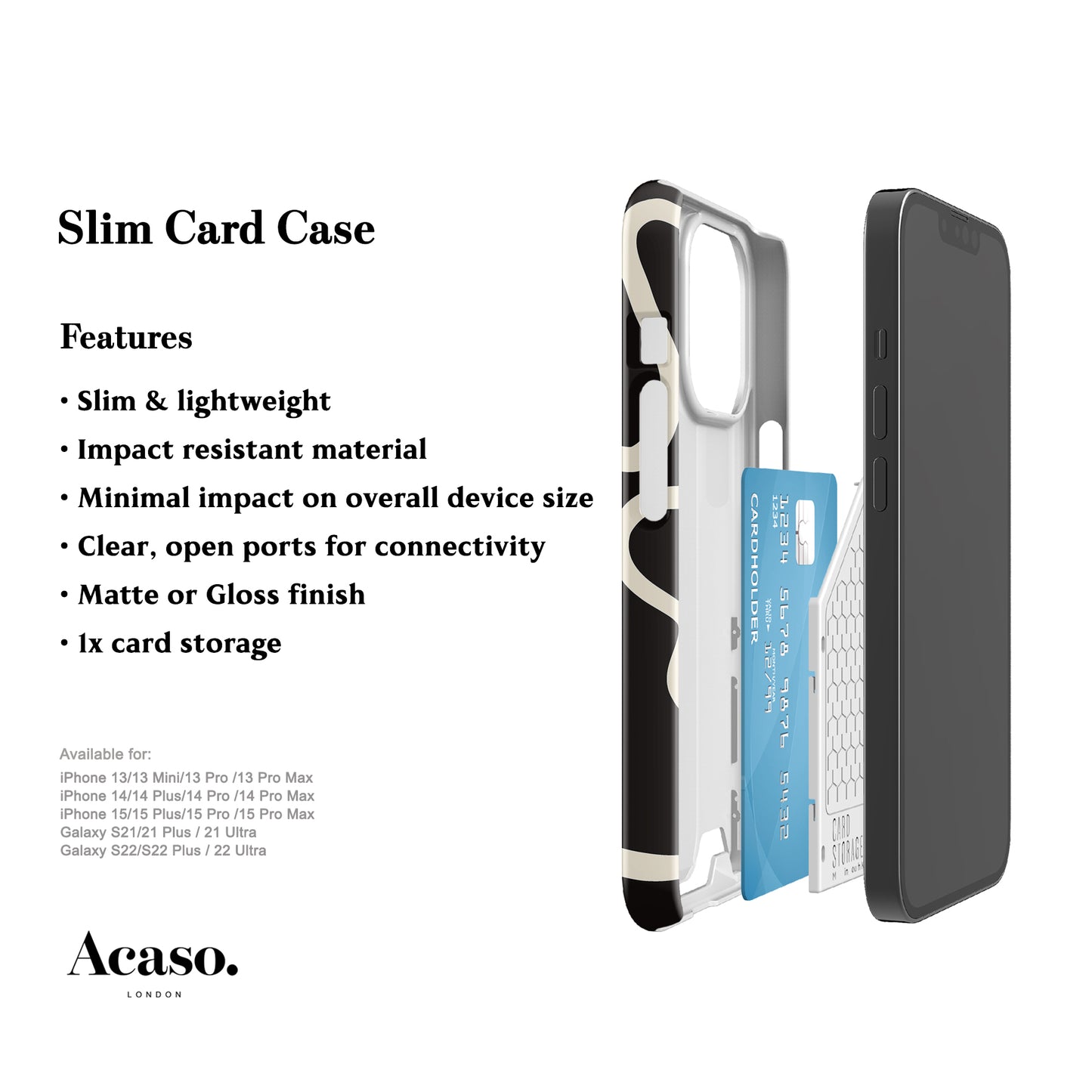 Ink Lines Black Slim Card Case