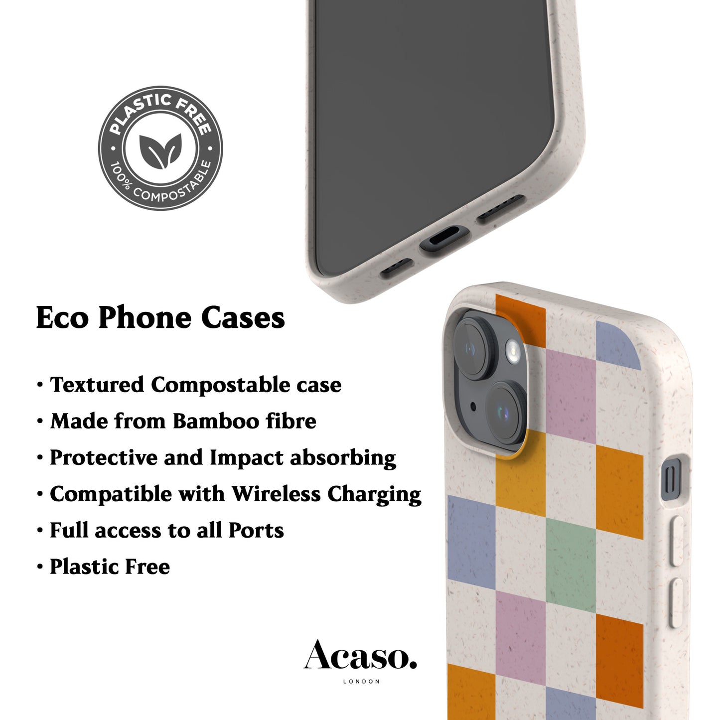 Colourful Checkers Eco-Friendly Phone Case