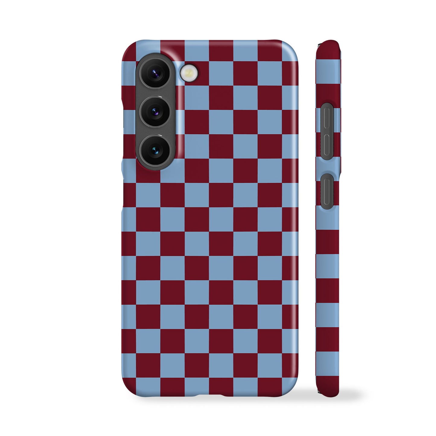 Maroon Blue Checkered Phone Case