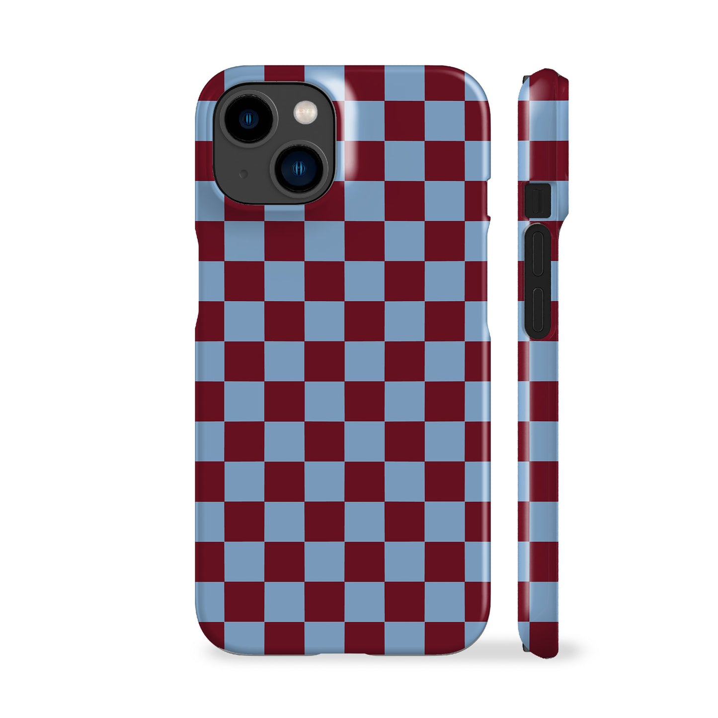 Maroon Blue Checkered Phone Case