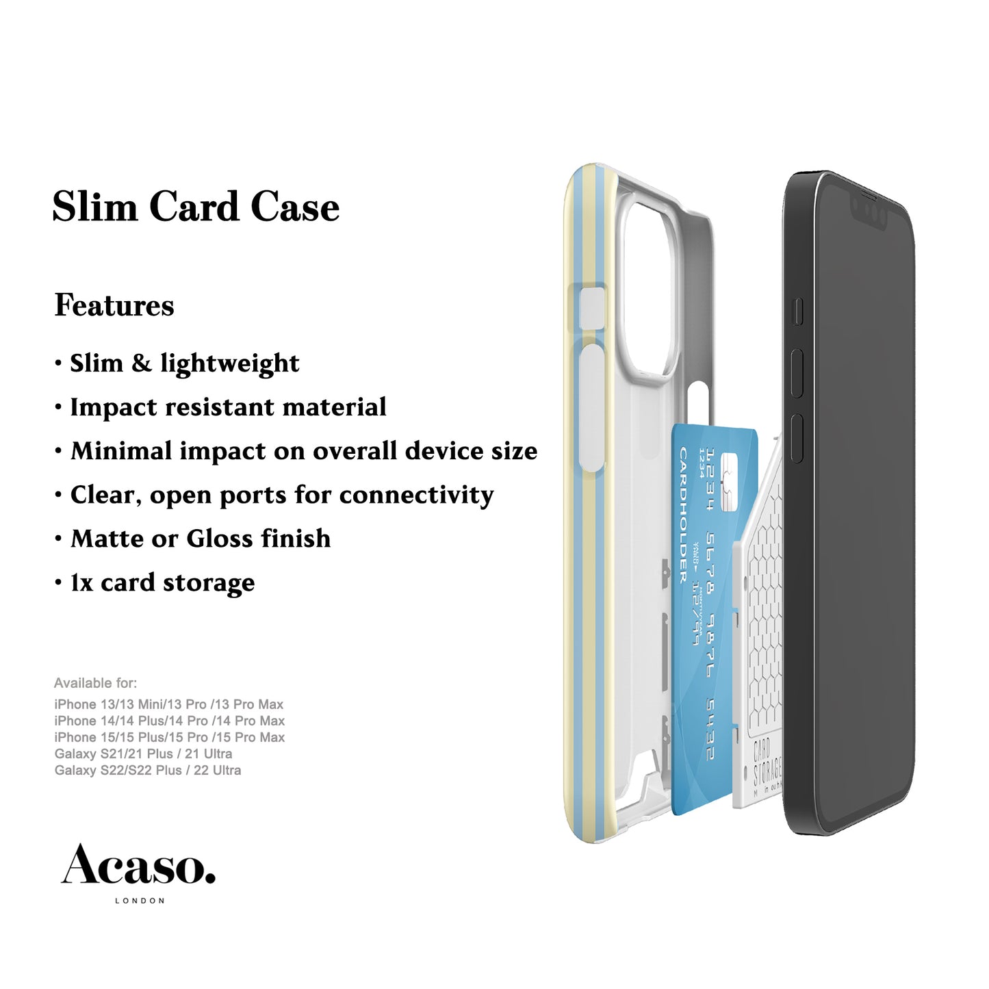 Menorca Stripes Butter Yellow Card Case
