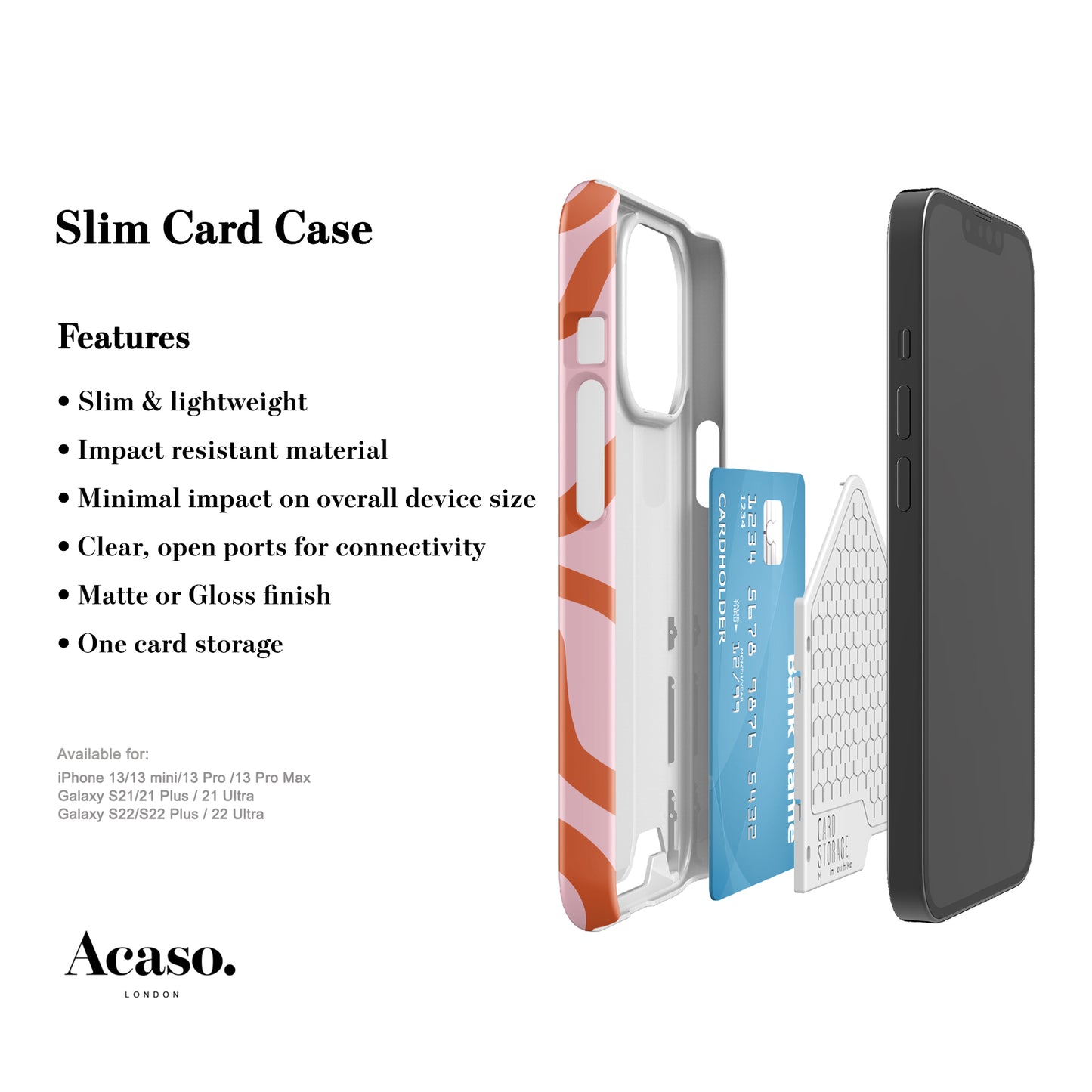 Organic Shapes Pink Slim Card Case