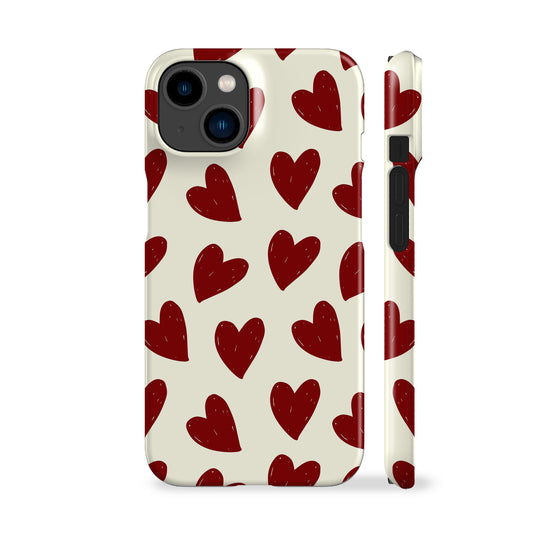 Painted Red Hearts Phone Case