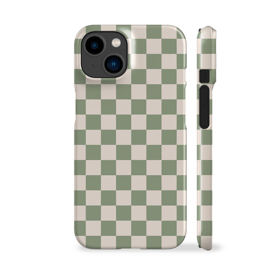 Pale Green Checkered Phone Case