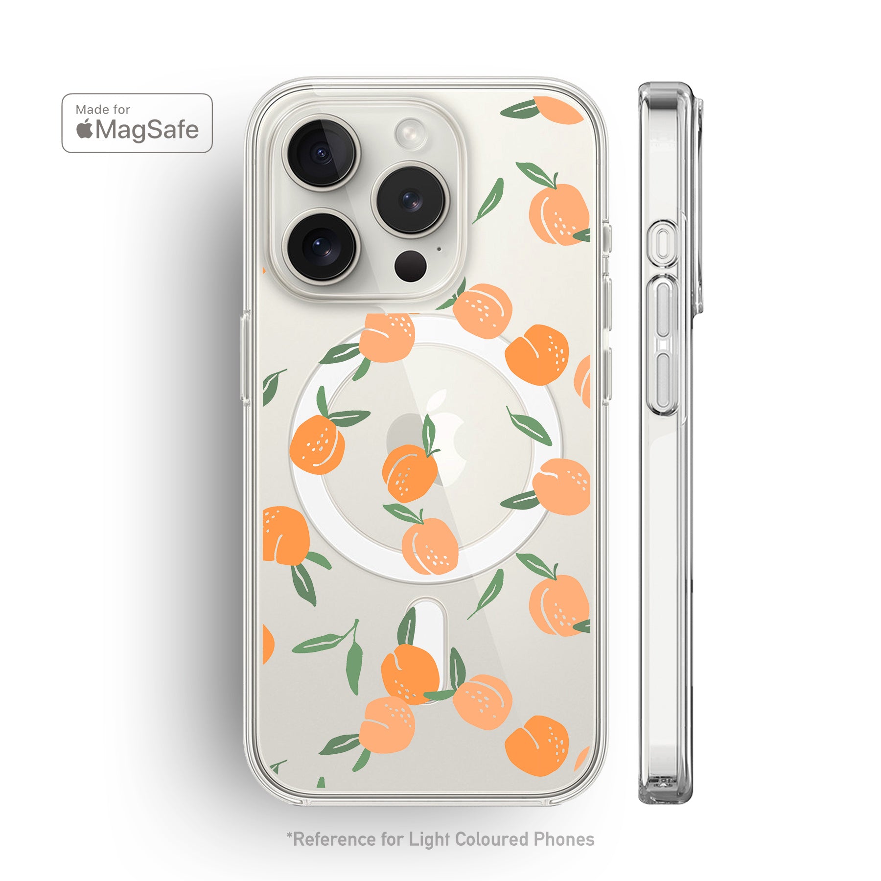 Peaches Clear MagSafe iPhone Case1