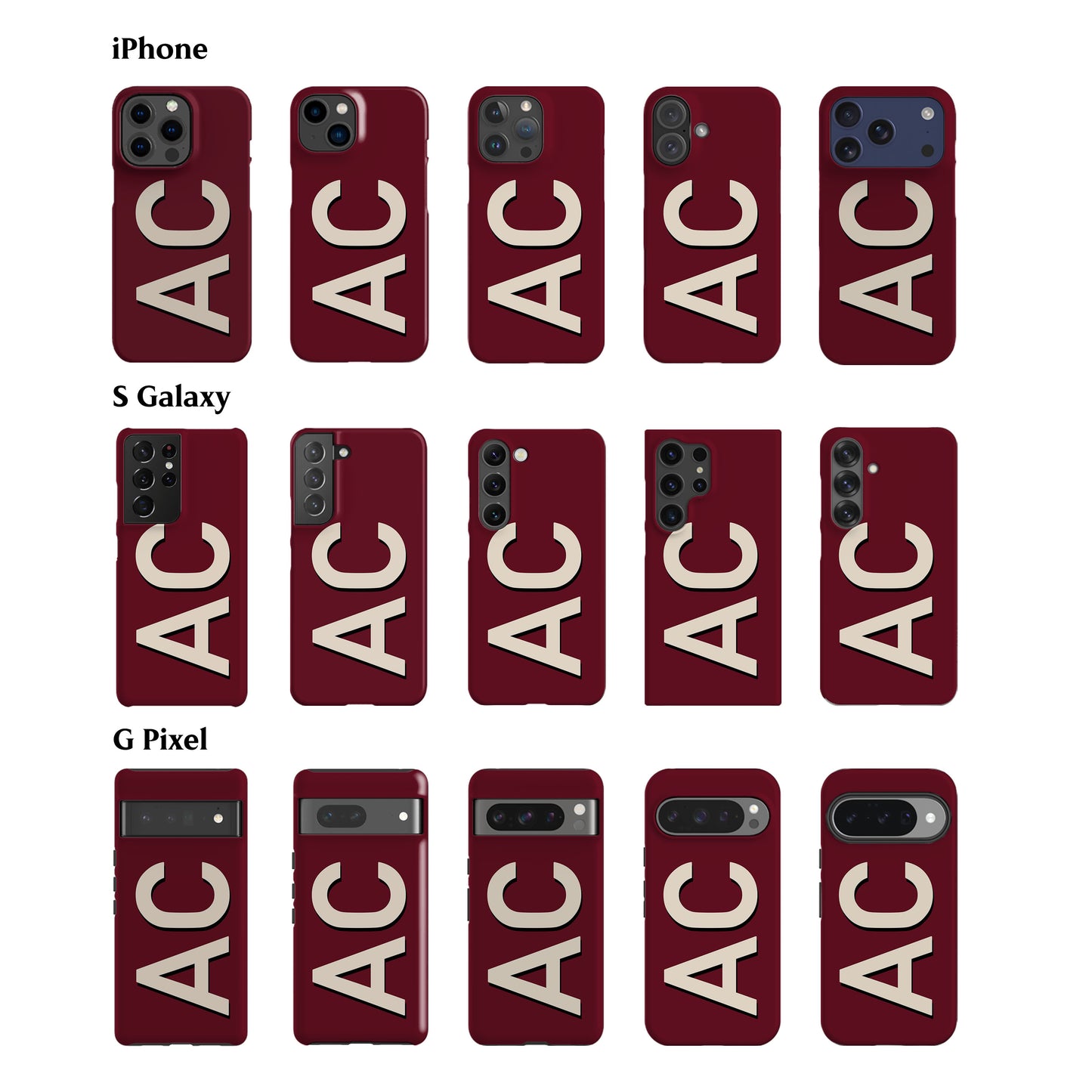 Personalised Maroon Phone Case