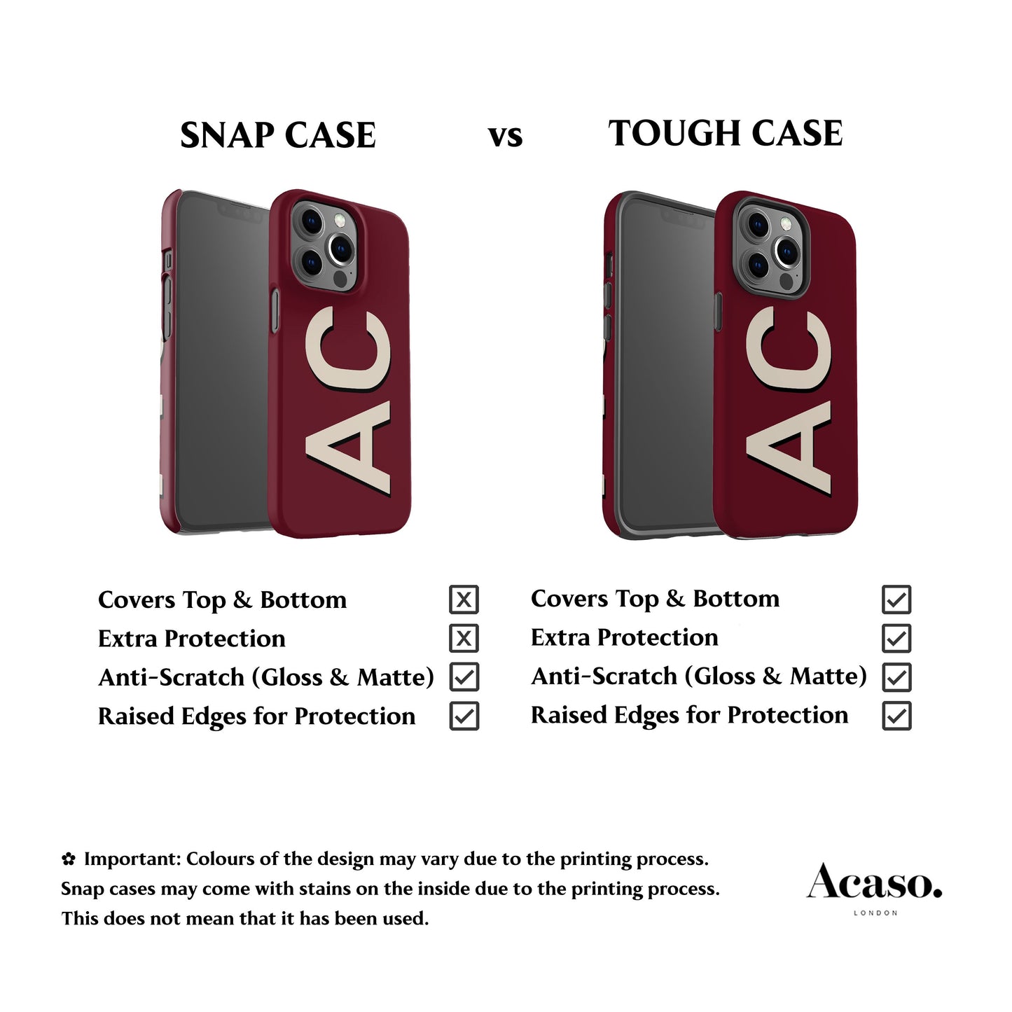 Personalised Maroon Phone Case