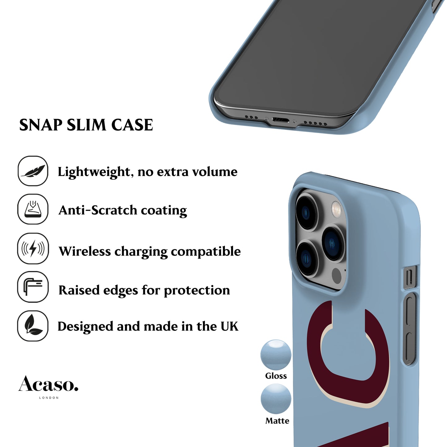 Personalised Blue Maroon Phone Case
