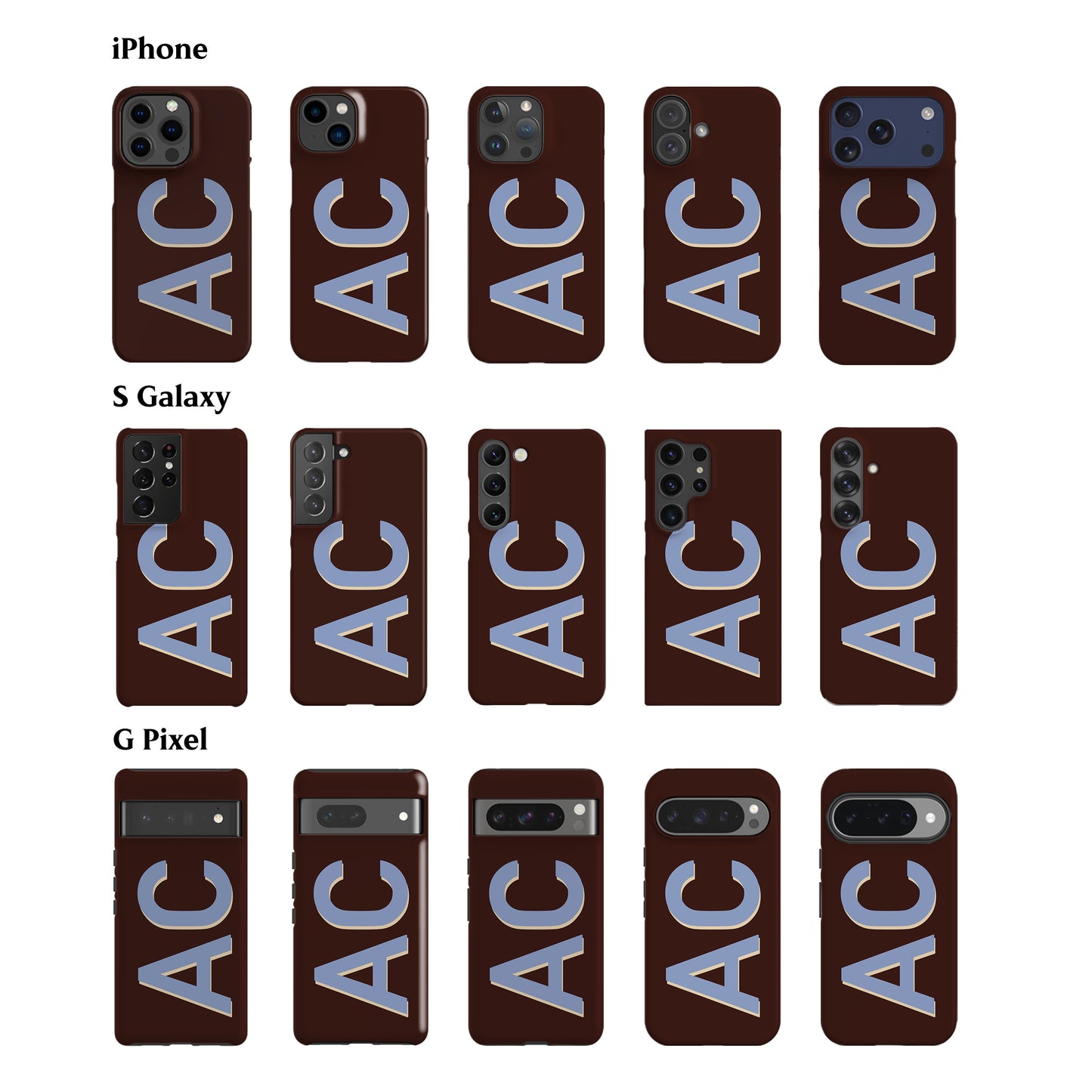 Personalised Brown Blue Phone Case