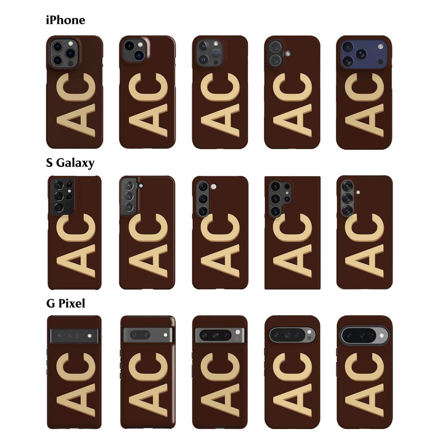 Personalised Brown Yellow Phone Case