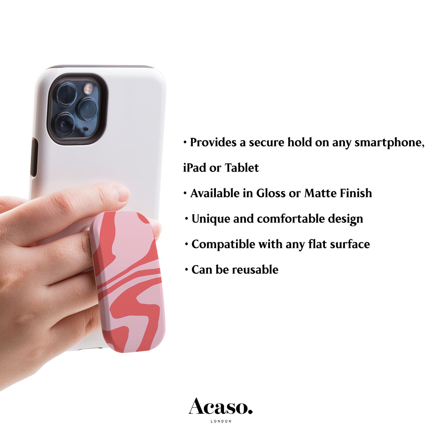 SIMPLE WAVES Pink Phone Grip