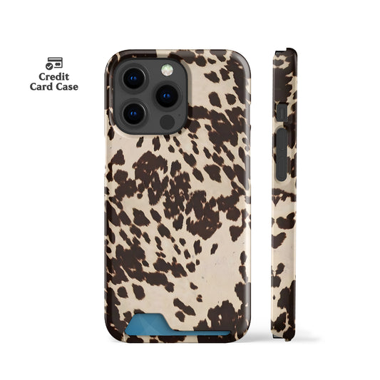 Speckled Cow Print Card Case