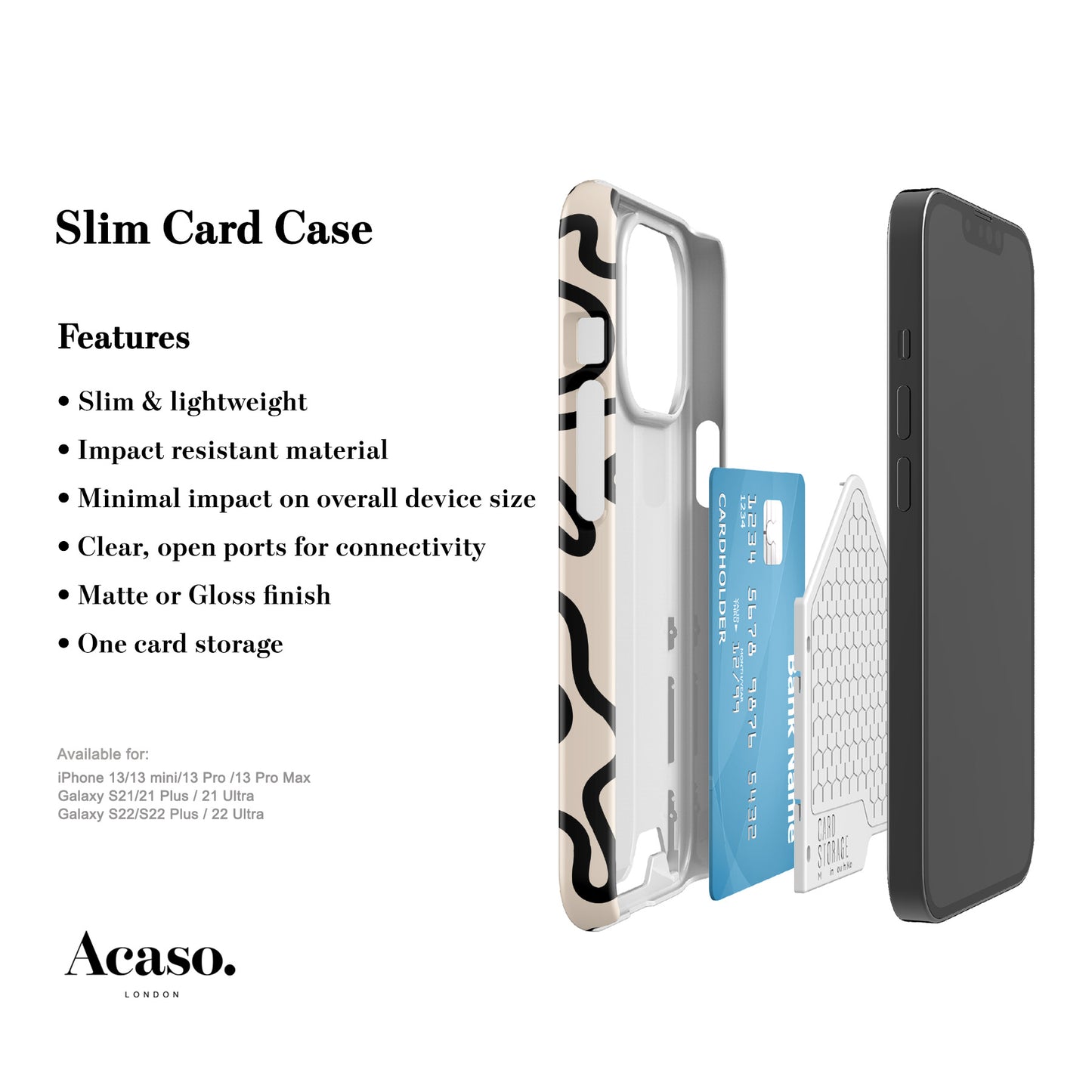 Swirly Cream Slim Card Case
