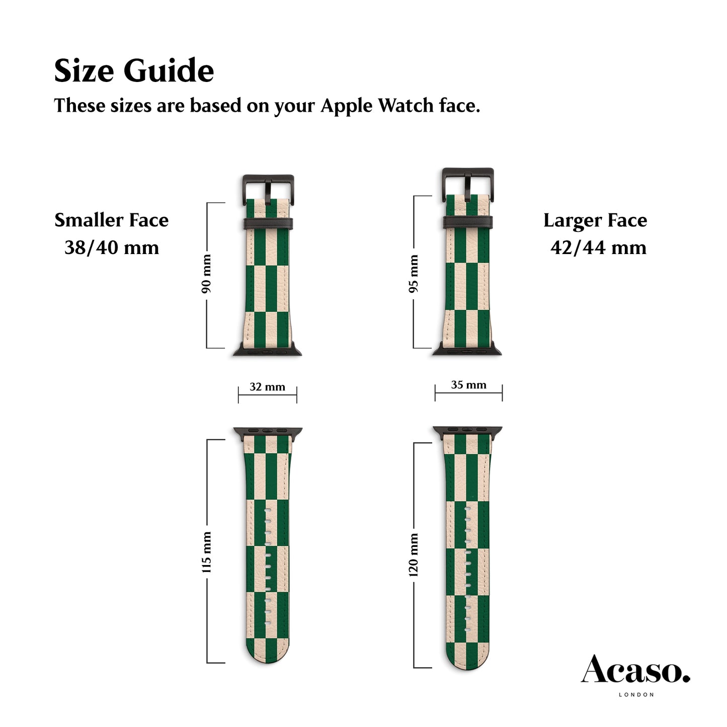 Green Tile Checkers Apple Watch Strap