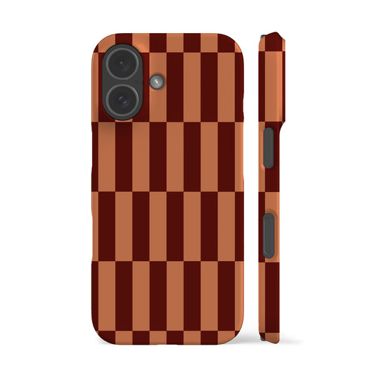 Tile Checkers Peach Maroon Phone Case