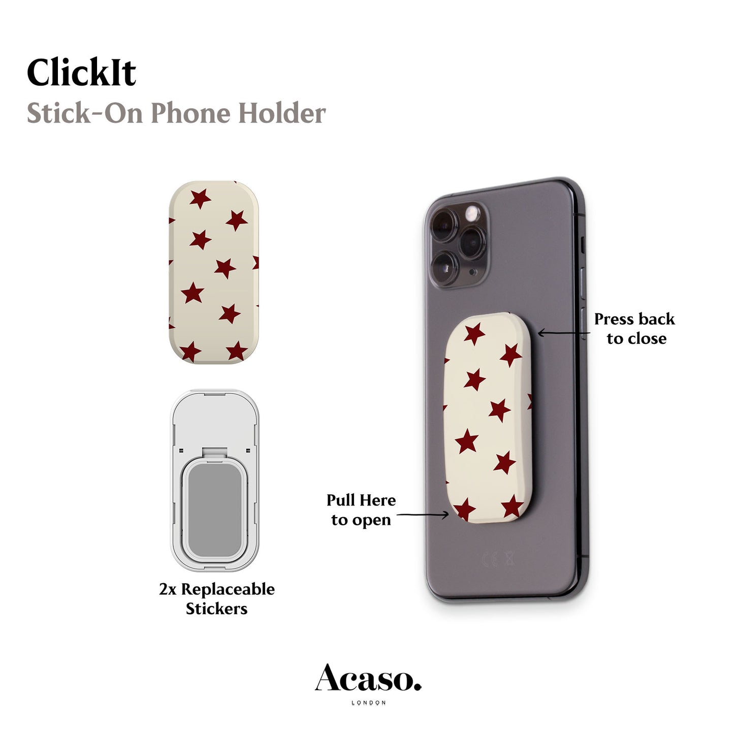 Red Stars Phone Grip