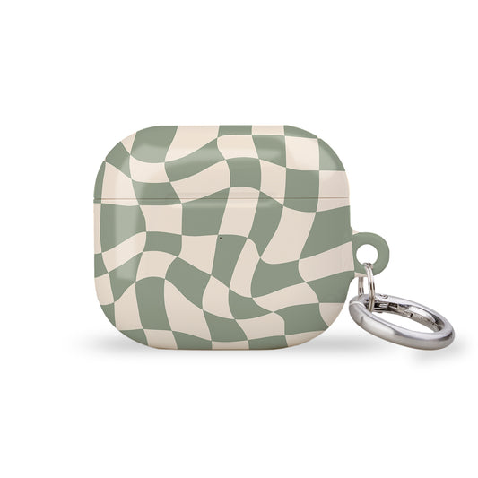Wavy Check Pale Green AirPods Case Cover