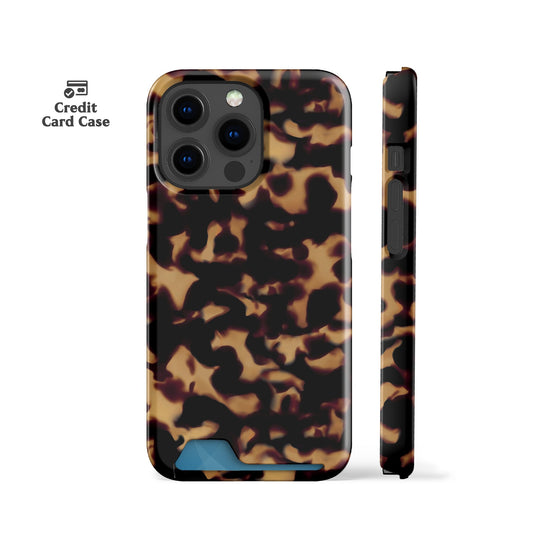 Wavy Tortoise Shell Card Case