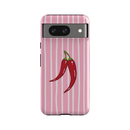 Striped Chilies Pink Phone Case